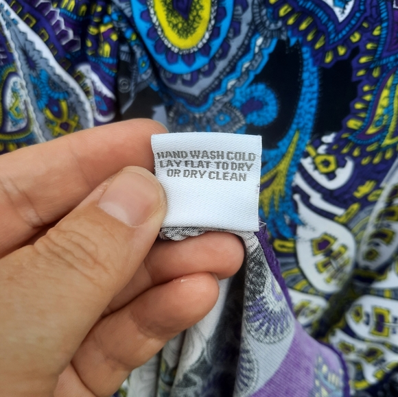 Dressbarn Cap Sleeve V-neck Printed Floral Dress Size 16 - Picture 5 of 7